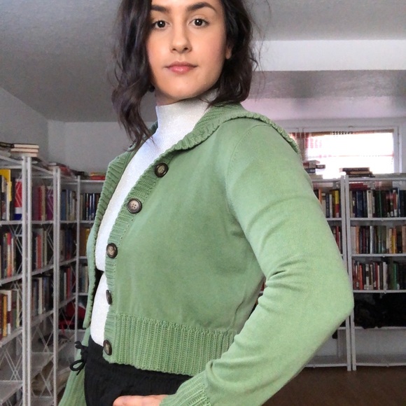 Mossimo Green Knit Cardigan - B42 - Picture 6 of 8
